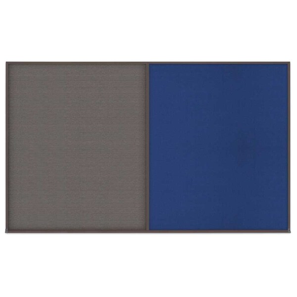 Triple Door Radius Corkboard, 96"x48", Hea, UV7016RC-BLACK-AMETHY